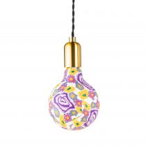 Ampoule globe imprimé floral, Led, E27, G125 (976651)