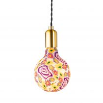 Ampoule globe imprimé floral, Led, E27, G125 (976651)