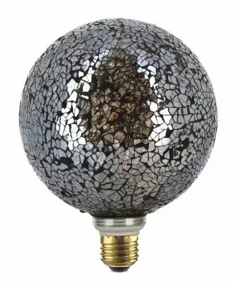 Ampoule globe mosa�que argent�e, led (174125)