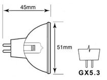 Ampoule halogene philips, 250w / 24v, elc gx5.3, 3400k, 50h (LAMP250/24ELC)