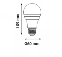Ampoule LED 10 Watts (equivalent 75 watts) - E27  10 W - 1150 lm - 4000 K - 180&deg; (100604)