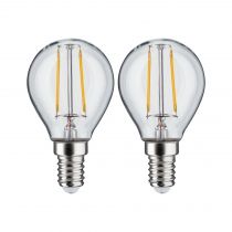 Ampoule LED fil sphér. x2 250lm E14 2700K Clair 2W 230V (28857)