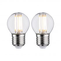 Ampoule LED Filament sphérique lot de 2 470lm E27 2700K clair 5W 230V (28640)