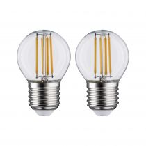 Ampoule LED Filament sphérique lot de 2 470lm E27 2700K clair 5W 230V (28640)