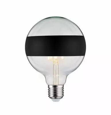 Ampoule LED G125 anneau r�fl�ch 520lm E27 2700K 6W 230V Noir mate gradable (28682)