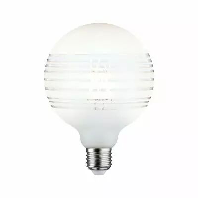 Ampoule Led G125 Anneau r�fl�chissant blanc mat �  lignes E27 2700 K gradable\n (28744)