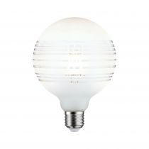 Ampoule Led G125 Anneau réfléchissant blanc mat à  lignes E27 2700 K gradable\n (28744)