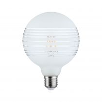 Ampoule Led G125 Anneau réfléchissant blanc mat à  lignes E27 2700 K gradable\n (28744)