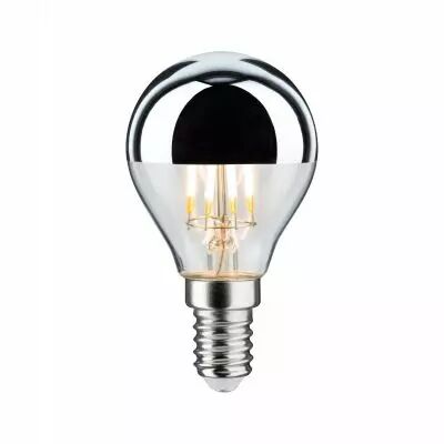Ampoule LED sph�rique calotte r�flect 400lm E14 2700K 4,8W 230V Argent gradable (28667)