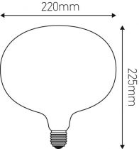 AMPOULE SHADOW ZAVONA AMBRE  D220 FILAMENT LED 2W E27 2200K DIM