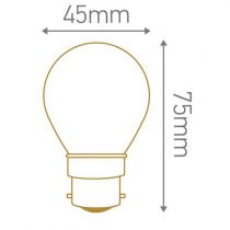 Ampoule Sphérique G45 filament LED 3 loops 3W B22 2000K 100Lm dimmable Ambrée (716635)