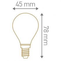 Ampoule Sphérique G45 filament LED 3 loops 3W E14 2000K 100Lm dimmable Ambrée (716642)