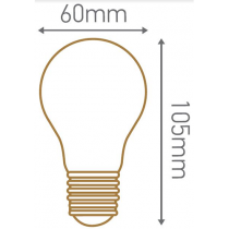 Ampoule Standard A60 filament LED 4 loops 4W E27 2000K 200Lm dimmable Ambrée (716660)