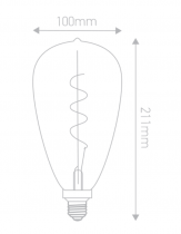 Ampoule Zeppelin Edison Géante, led, E27, 4W (719201)