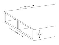 ANROTEC - PROFIL EN ALUMINIUM - 150 cm - 100 x 18 mm - 1.35 mm