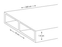 ANROTEC - PROFIL EN ALUMINIUM - 200 cm - 100 x 18 mm - 1.35 mm