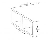 ANROTEC - PROFIL EN ALUMINIUM - 200 cm - 30 x 65 mm - 1.35 mm