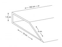 ANROTEC - PROFIL EN ALUMINIUM - BISEAUTÉ - 150 cm