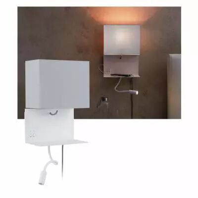 Appli LED Plafonnier Merani max1x40W/3W E27 Gris/Blanc 230V Tissu/M�tal (78913)