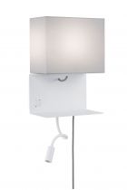 Appli LED Plafonnier Merani max1x40W/3W E27 Gris/Blanc 230V Tissu/Métal (78913)