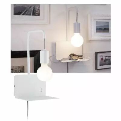 Applique + tablette Plafonnier Calvani max 1x40W E27 Blanc 230V M�tal (79812)