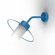 Applique Belcour N°8 Bleu Azur mat Diffuseur opale (106014134)