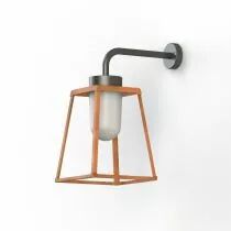 Applique Lampiok 2 N&deg;3 Cuivre patin&eacute; vernis 080 - Gris noir Diffuseur opale (178006080)