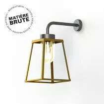 Applique Lampiok 2 N&deg;3 Laiton brut - Gris noir Diffuseur opale (178006072)