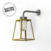 Applique Lampiok 2 N&deg;3 Laiton brut - Gris noir Diffuseur opale (178006072)