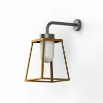 Applique Lampiok 2 N°3 Laiton vernis teinté 070 - Gris noir Diffuseur opale (178006070)