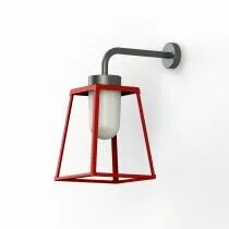 Applique Lampiok 2 N&deg;3 Rouge tomate 110 - Gris noir Diffuseur opale (178006110)