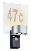 Applique lumineuse House Cone IP44 3000K 2x6W argent/ Anthracite avec détecteur de mouvement (79677)