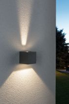 Applique murale LED en saillie Cybo carrée 2x3 W Grise 80x80mm (18000)