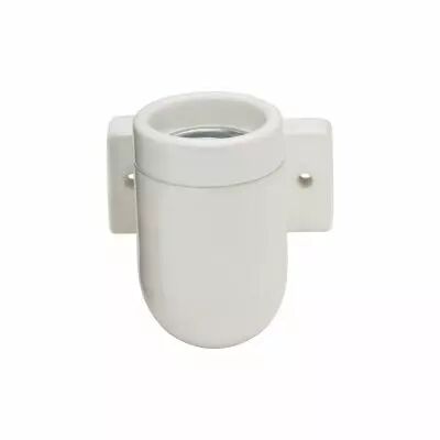 Applique porcelaine E27 avec patte de fixation blanc