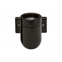 Applique porcelaine E27 avec patte de fixation noir