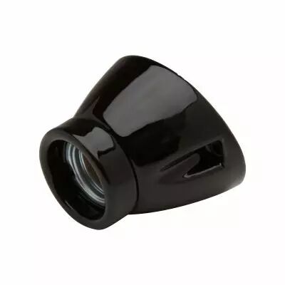 Applique porcelaine E27 conique inclin�e noire