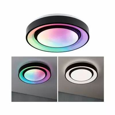 Applique Rainbow Dynamic RGB TunW LED 22W 375mmm Blanc/Noir 230V Syn/M�tal (70544)