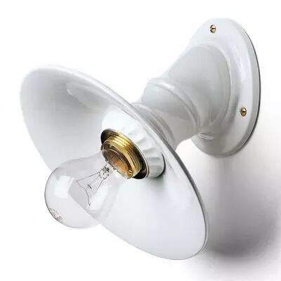Applique r�tro email et c�ramique blanche type v�nitienne E27 diam. 21cm (152267)