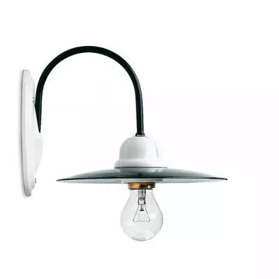 Applique r�tro email et c�ramique noire et blanche E27 diam. 24cm (119050)