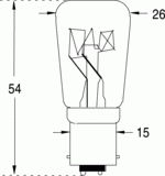 Ba15d 26x54 125/130v 25w (124252)