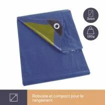 B&Acirc;CHE - BLEU/KAKI - R&Eacute;SISTANT - 3 x 4 m (110-0304)