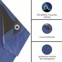 B&Acirc;CHE - BLEU/NOIR - TR&Egrave;S R&Eacute;SISTANT - 5 x 5 m (140-0505)