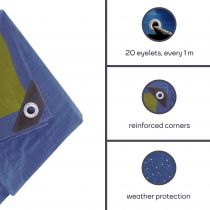 Bâche - Bleu/Vert - Standard - 2 X 8 M (70-0208)