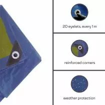BÂCHE - BLEU/VERT - STANDARD - 5 x 5 m (70-0505)