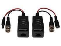 BALUN VIDO/ALIMENTATION TVI AVEC CONNECTEUR 8P8C (RJ45) ET CBLES BNC/ALIMENTATION - PAIRE (CV049)