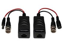 BALUN VIDÉO/ALIMENTATION TVI AVEC CONNECTEUR 8P8C (RJ45) ET CÂBLES BNC/ALIMENTATION - PAIRE (CV049)