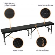 BANC PLIABLE - IMITATION ROTIN - 180 x 25 x 43 cm (FP160R)