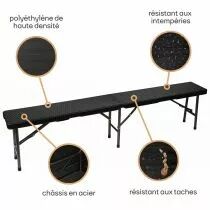 BANC PLIABLE - IMITATION ROTIN - 180 x 25 x 43 cm (FP160R)