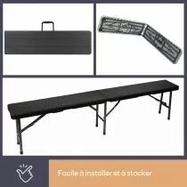 BANC PLIABLE - IMITATION ROTIN - 180 x 25 x 43 cm (FP160R)