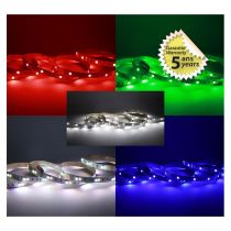BANDEAU BLC RGB + 4000K 5M 70LED 13W/M  IP20 24V 5ANS (100709)